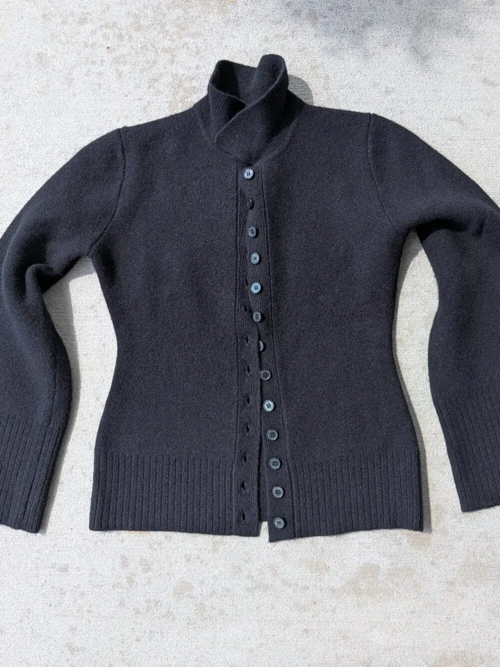J. Crew Milano Stitch Cinched Waist Cardigan. Size S. Black